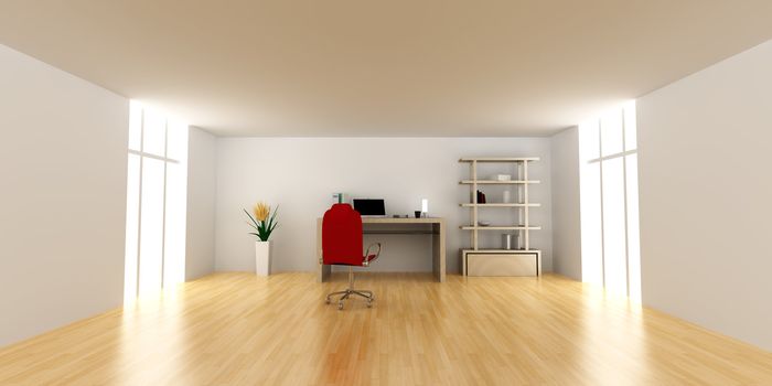 A office workplace. 3D rendered Illustration. 