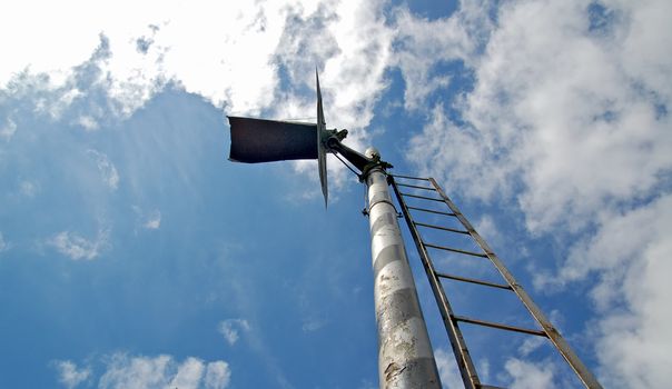 semaphore with background blue sky and cloud