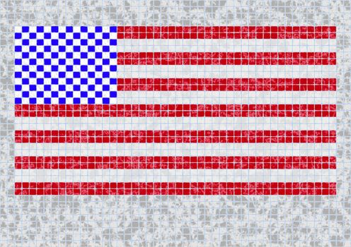 background made from squares Grunge Flag Of USA