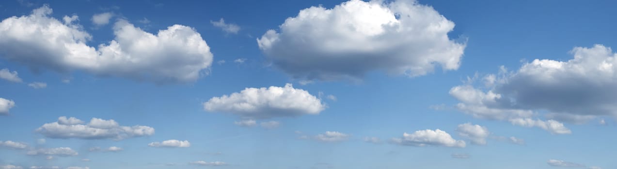 White clouds in a blue sky