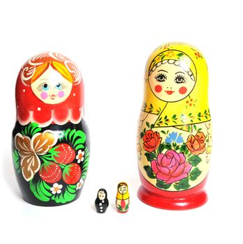 Matryoshka - Famous Russian Toy isolated on white b