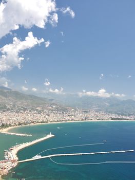 View to Alanya sity from high mountain