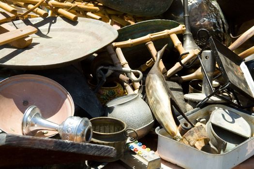 Second hand used items for sale at a Flea Market