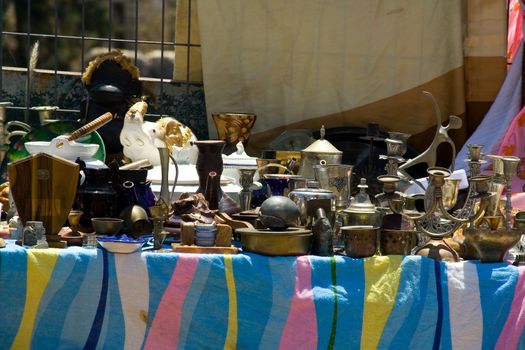 Second hand used items for sale at a Flea Market