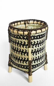 Hand made bamboo basket from rural handicraft industry