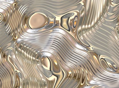 Liquid Metal Abstract Background with Fluid Ripples