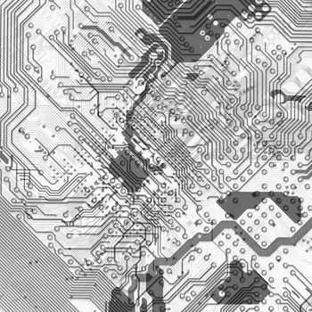 Close-up abstract circuit board background in hi-tech style