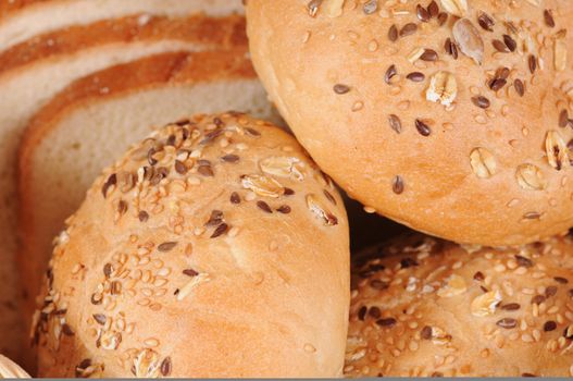 A basket with fresh baked bun