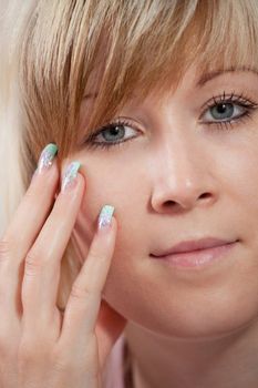 Protrait of women with beautiful acrylic fingernails