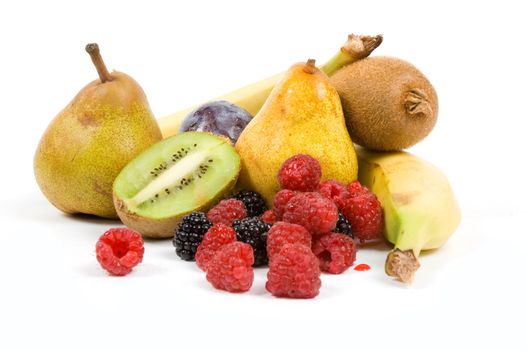 Colorful Fruits isolated on a white background