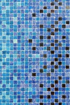 Blue colored mosaic squares