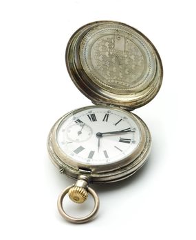 Pocket watch, clock face isolated
