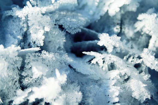 ice cristal on winter river