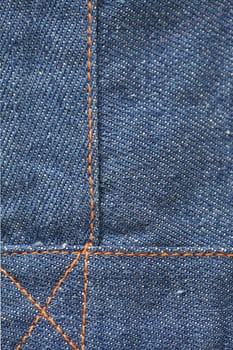 Close up shot of blue jeans texture.