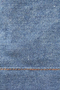 Close up shot of blue jeans texture.