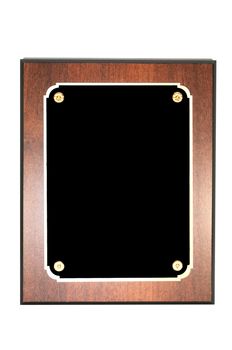 Blank plaque isolated on white background with clipping path.