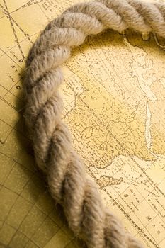 Golden map and old rope