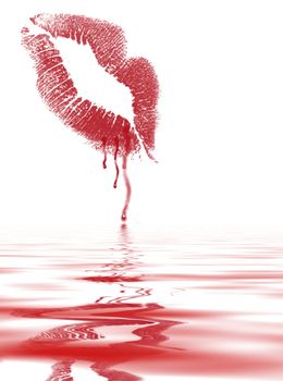 Illustration - Lips on blank background - Vampire Kiss