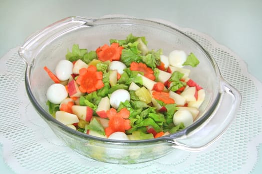 fresh leafy green salad in a bowl