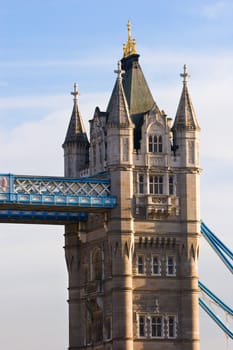 Close up of a tower Tower Bridge in London