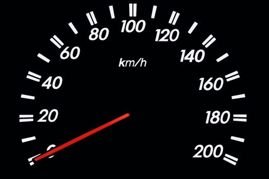 speedometer isolated on black background
