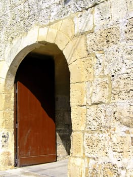 Detail of medieval castle door, in the old city of Mdina, Malta