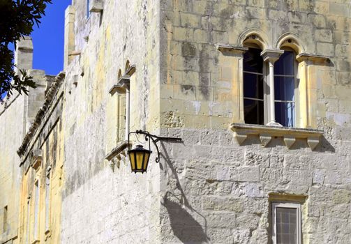 Medieval facade of house in the old city of Mdina, Malta