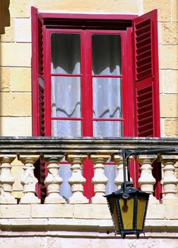 Medieval facade of house in the old city of Mdina, Malta