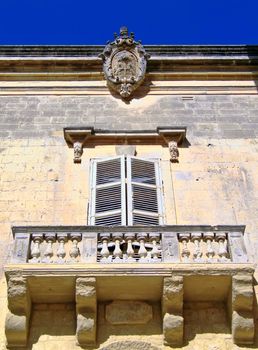 Imposing Baroque Architecture on medieval palace in the Mediterranean island of Malta