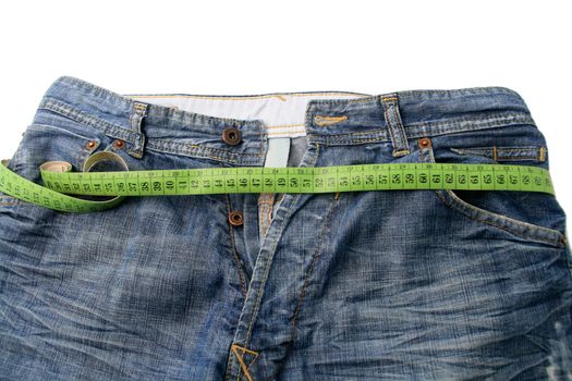 diet concept with trousers and ruler