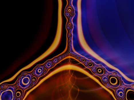 Colorful bubbly fractal with lines