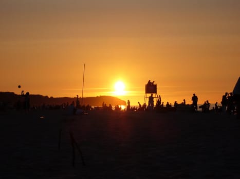 sunset on the beach in Poland