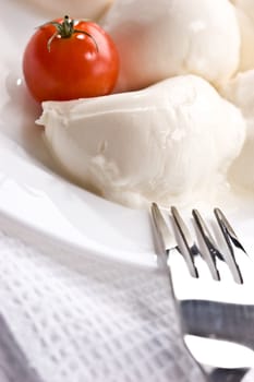 food series: mozzarella (soft cheese) and tomato