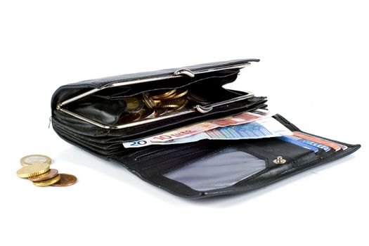 wallet with money and cards