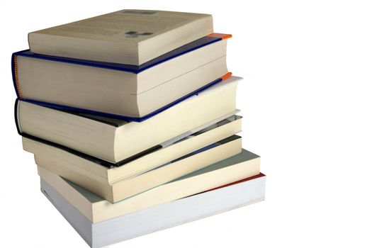 Stack of books isolated over white background
