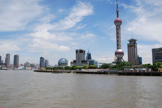view of shanghai in China from the river