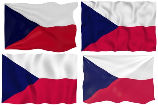 Great Image on white of four Flags of Czech Repulic