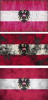 Great Image three grunge flags of Austria