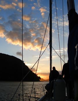 Sailing around Great Barrier Island, New Zealand