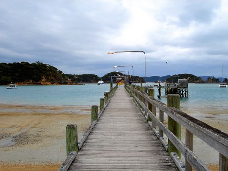 Long Wooden Jetty, Urupukapuka Island, Bay of Islands, New Zealand