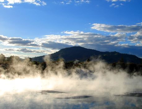 Geothermal activity in Kuirau Park, Rotorua, New Zealand