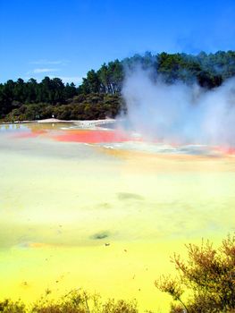 Geothermal activity in the Artist's Palette, Waiotapu Thermal Reserve, New Zealand