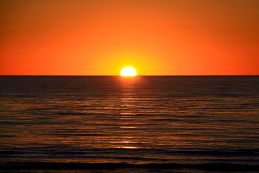 Setting Sun over Larg's Bay Beach, Adelaide, Australia