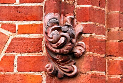 Ornate Decorations on Exterior Red Brick Wall. St Andrew's Church, Adelaide, Australia