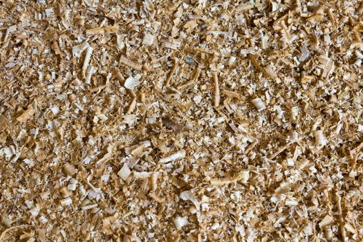 close up on wood chips and sawdust texture