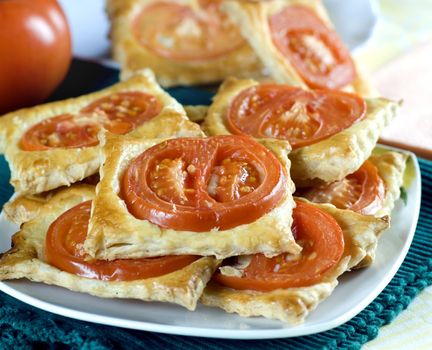 Freshly flaky baked  with tomatoes