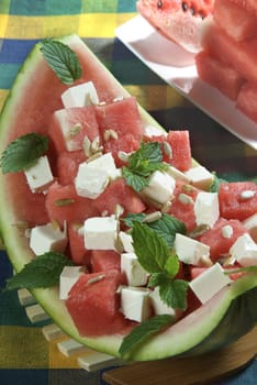 watermelon and feta cheese salad