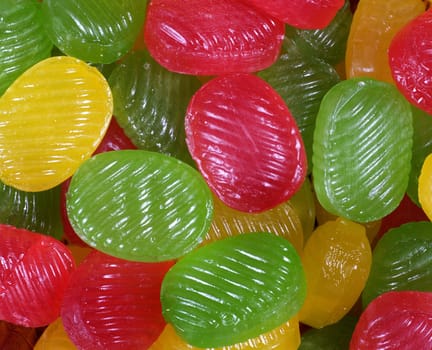 Red Green Yellow color (Multicolor) candies background