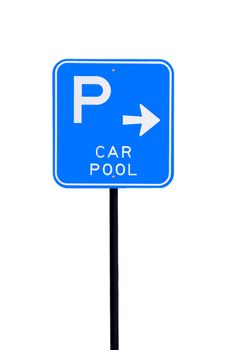 Car Pool Parking Sign - Current Australian Road Sign. Isolated on White