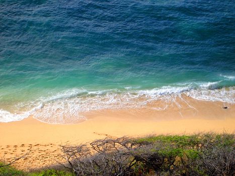 Aerial view of Diamond Head Beach, Oahu, Hawaii